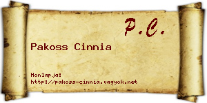 Pakoss Cinnia névjegykártya